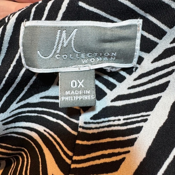 JM Collection 3/4,Sleeve Faux Wrap Dress 0X - Picture 5 of 6